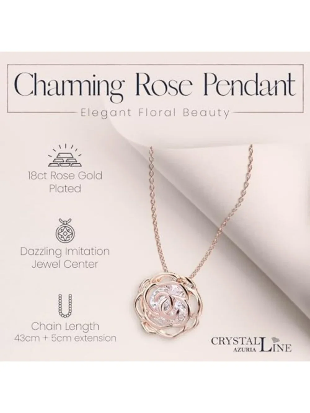 Elegant 18K Gold Plated White Crystal Flower Jewelry Set - Necklace, Earrings